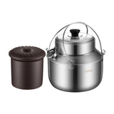 Maxbell Stew Cooker with Handle Stockpot Stovetop Pot for RV Travel Breakfast Fruits Silver