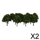 Maxbell 2x20pcs Model Train Yellow Fruit Trees Garden Street Layout Scale 1/100 6CM