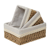 Maxbell 3x Woven Storage Baskets Handwoven Cosmetic Box for Vegetables Parties Bread