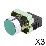 Maxbell 3xXB2-BA31 Green Momentary Self-Reset Flush Push Button Switch 1 NO N/O 22mm