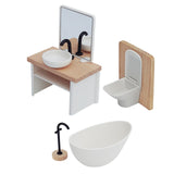 Maxbell 4Pcs 1/12 Dollhouse Bathroom Set for Children from 3 Years Simulation Toilet