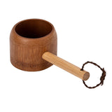 Maxbell Bamboo Ladle Rice Spoon Farmhouse Water Scoop for Sauna Pouring Coffee Beans dark Color
