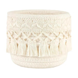 Maxbell Woven Rope Basket Cosmetic Display Case for Vanity Countertop Dressing Table 12x10 White