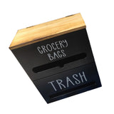 Maxbell Trash Bag Dispenser Roll Holder Retro Design for Garage Kitchen Storage Room Black