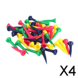 Maxbell 4x 50pcs Mixed Colors Plastic Graduated Golf Tees 40mm Golfer Accessories