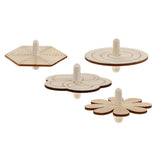 Maxbell 4 Pieces Assorted Unfinished Wood Peg-Top Spinning Top Gyro for Kids DIY Crafts - Aladdin Shoppers