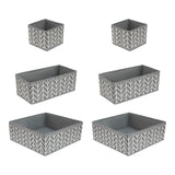 Maxbell 6x Drawer Organizer Storage Bins Closet Organization for Lingerie Bras Belts Branch Gray