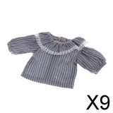 9xAdorable 12inch Girl Doll Mini Shirt Top Outfit for Blythe Dolls Stripe