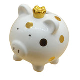 Maxbell Piggy Bank Birthday Gift Money Saving Box Desktop Pig Figurine for Home Boys White