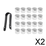 Maxbell 2x20 Pieces Car Truck Wheel Tyre Center Hub Screw 17mm Protective Cap Silver