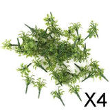 Maxbell 4x50pcs Green Scenery Landscape Model Grass with Crushed Leaves