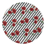 Maxbell Stretch Round Dining Table Top Cover Waterproof Tablecloth Rose Flower