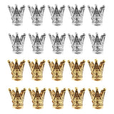 Maxbell 20 Pcs Crown Shaped Spacer Loose Beads Jewelry Charms Connector Gold& Silver