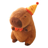 Capybara Stuffed Animal Plush Toy Decoration for Boys Girls Kids Adults with Hat 23cm