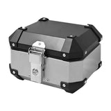 Maxbell Motorcycle Top Case Aluminum Alloy Travel Equipment Motorbike Tail Box Trunk argent