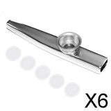 Maxbell 6xAluminium Alloy Kazoo with Diaphragm Silver