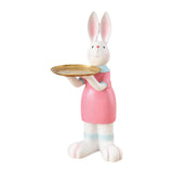 Maxbell Rabbit Statue Multifunctional Key Storage Tray for Tabletop Bedroom Entryway White Female