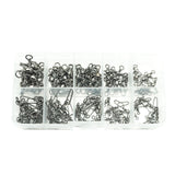 Maxbell Maxbell 100Pcs Fishing Rolling Swivels w/ Coast Lock Snaps & 3 Way Barrel Swivels  S
