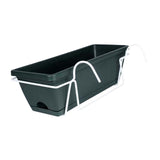Maxbell Hanging Flower Pot Garden Plant Holder Box Plant Pot Railing Balcony Planter Dark Green