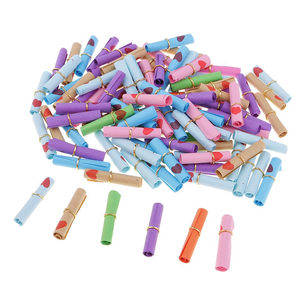 Maxbell 100 Pieces Message Wish Paper Scrolls for Wish Bottle Charms Party DIY Craft