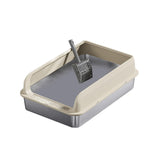 Maxbell Cat Litter Easy to Clean Anti for Small and Large Cats Cat Toilet Khaki and M
