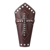 Maxbell 2x Coffee Medieval Cross Rivet Bandage Steampunk Gauntlet Bracelet Wristband