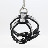 Maxbell Maxbell Bling Diamond Crystal Collar Pet Cat Dog Harness Chest Strap Lead Black S