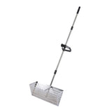 Maxbell Sand Rake Long Handle Heavy Duty Easy Cleanup Large Carbon Steel Cat Scooper Silver