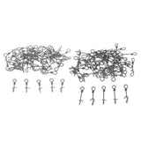 100 Pieces Stainless Steel Quick Lock Fishing Snap Clip Swivel Connectors
