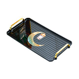 Maxbell Rectangle Serving Tray Modern Serving Platter for Home Countertop Restaurant Black Large