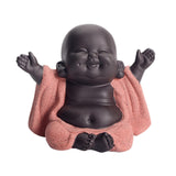 Little Ceramic Smiling Maitreya Happy Buddha Statue Figurine Ornaments A