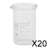 Maxbell 20xLow Form Glass Measuring Graduated Beaker Chemistry Lab glassware 5ML