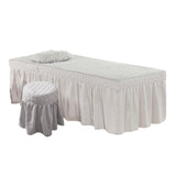 Maxbell Beauty Massage Bedding Kit Table Skirt Pillow Case Stool Cover Light Grey