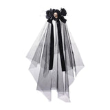 Maxbell Halloween Bridal Veil Headpiece for Masquerade Balls Escape Rooms Stage Show Skull