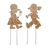 Maxbell Garden Stakes Creative Decorations Boy Girl Silhouette for Lawn Yard Outdoor