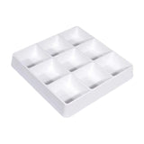 Maxbell Appetizer Platter 9 Grid Tray Lightweight Side Dish for Vegetable Sturdy White