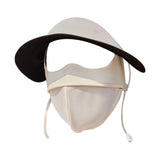 Maxbell Face Mask with Brim Reusable Portable Face Covering for Beach Travel Outdoor white