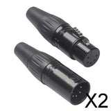 Maxbell 2x Zinc Alloy 5 Pins Audio Video RCA Solderless Adapter Plug