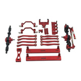 Maxbell 1/16 RC Car Upgrade Spare Kit Metal Front and Rear Axle Assembly for C64 DIY red