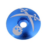 Maxbell Aluminum Alloy Bicycle Threadless Stem Headset Top Cap Cover Blue Skull - Aladdin Shoppers