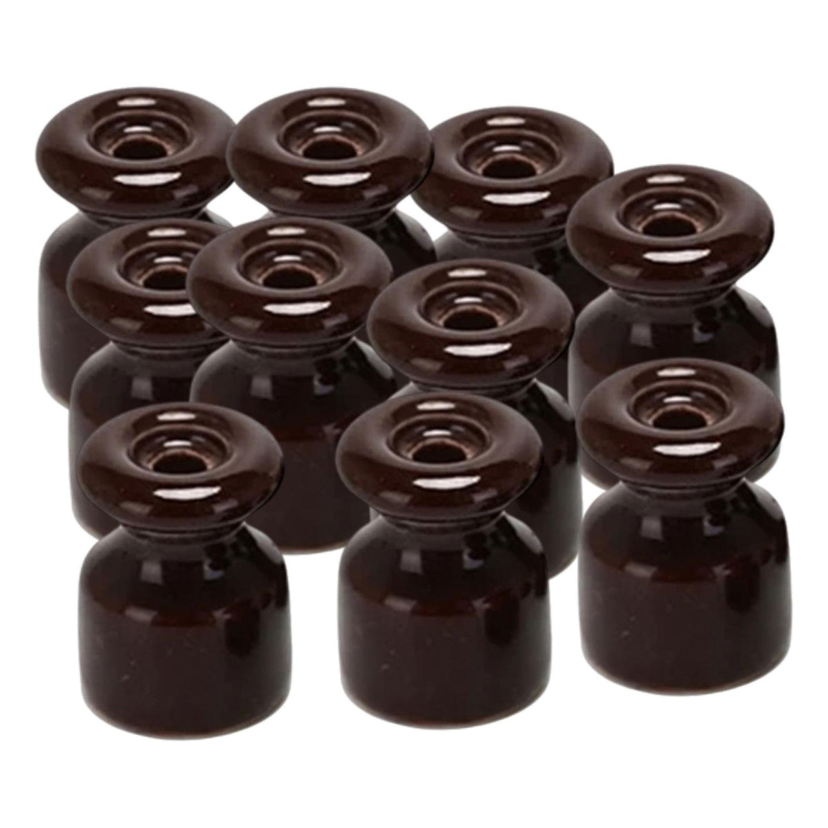 Maxbell Maxbell 10x Porcelain Insulators Electrical Accessories for Wall Wiring Twisted Cord Brown
