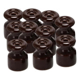 Maxbell Maxbell 10x Porcelain Insulators Electrical Accessories for Wall Wiring Twisted Cord Brown