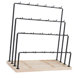 Maxbell Jewelry Organizer with Tray Jewelry Display Rack for Stores Countertop Shops Black 4 Tier