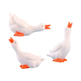 Maxbell 3Pcs Mini Goose Figurines Tiny Goose Statues for Cake Toppers Home Landscape