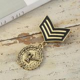 Men Medal Military Army Uniform Style Brooch Pin Jewelry Antique Gold