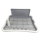 Maxbell Dog Toilet with Removable Column Mesh Grids Dog Litter Box for Condos Kitten White