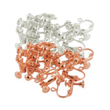 Maxbell 24Pcs Non-Piercing Screw Earring Clip Flat Hook DIY Craft Findings 2 Colors