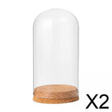 Maxbell 2xGlass Dome Display Cloche Bell Jar Display Dome Case for Office Wedding Home 9cmx12cm