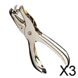 Maxbell 3xOffice Punch 8 Pages Metal School Loose-leaf Single Puncher Hand Paper Hole 3mm