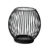 Maxbell Metal Cage Candlestick Hollow Out Candelabra Home Party Pillar Candle Holder 15cmx15cm Black